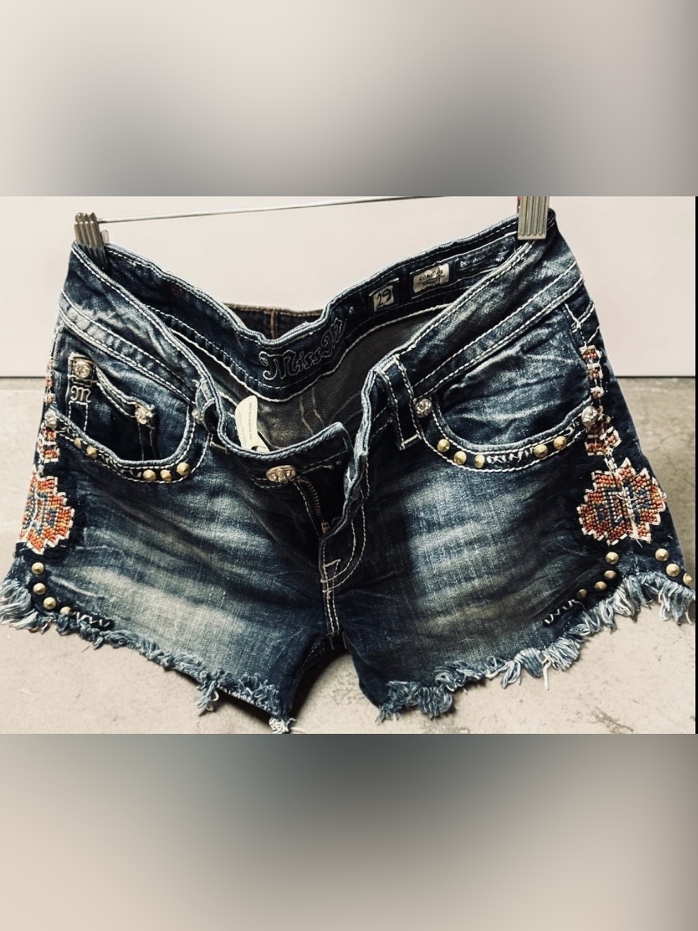 Miss Me Studded Jeans Shorts